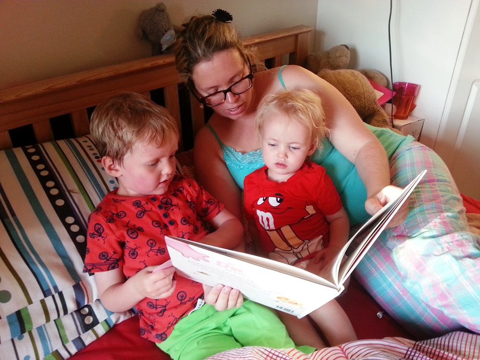 bedtime reading for both the kids