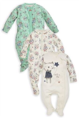 next ditsy print sleepsuits